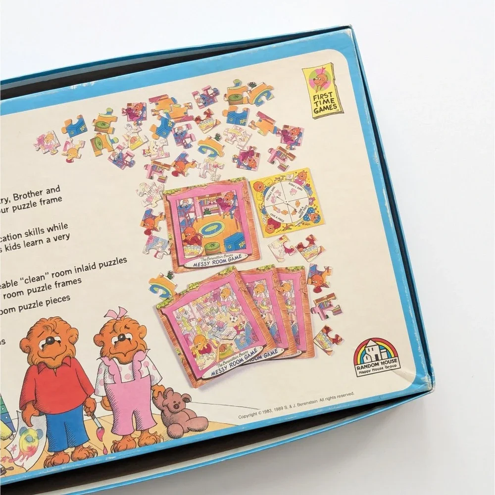 Berenstain Bears Messy Room Board Game 1989 Complete Vintage Puzzle Game EUC!